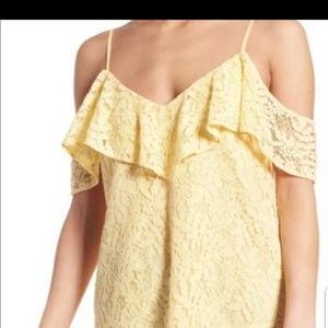 WAYF Yellow off the shoulder top